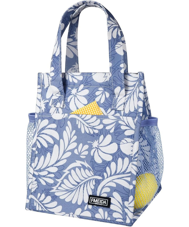 Fmeida Insulated Lunch Bag Women, 6.75L Small Lunch Bags with Multiple Pockets, Reusable Thermal Cooler Tote for Work, Office, Picnic, Travel | Hook and Loop Closure, Violet Whisper