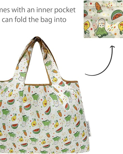allydrew Large Foldable Tote Nylon Reusable Grocery Bags