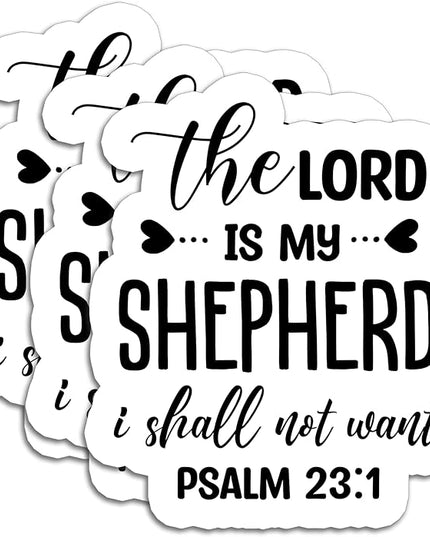(3Pcs) The Lord is My Shepherd Heart Sticker, Christian Bible Scripture, Inspirational Stickers, Decals for Books Laptops Phones Tumblers Water Bottles, Waterproof Vinyl Size 3 x 2.5 Inch