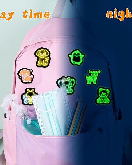 70 Pcs Cartoon Animal Water Bottle Stickers for Kids, Glow in The Dark Cute Neon Vinyl Laptop Decals, Teens Girls Boys Adults Phone Case Skateboard Luggage Decor
