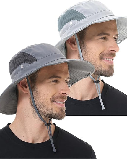 Sun Hat for Men Women UPF 50+ Fishing Hats Waterproof Wide Brim Boonie Bucket Hat for Safari Beach Hiking Garden