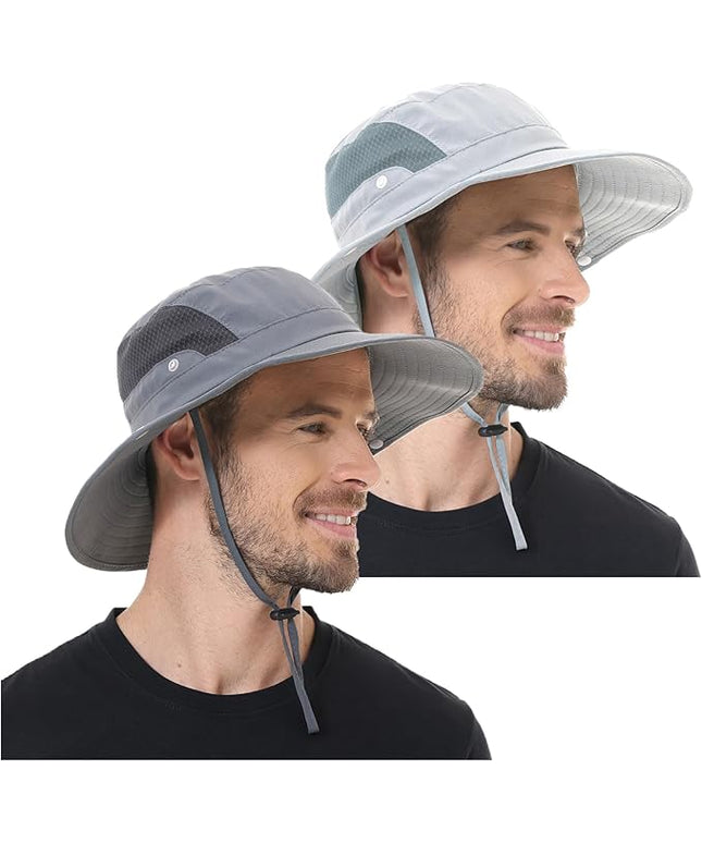 Sun Hat for Men Women UPF 50+ Fishing Hats Waterproof Wide Brim Boonie Bucket Hat for Safari Beach Hiking Garden