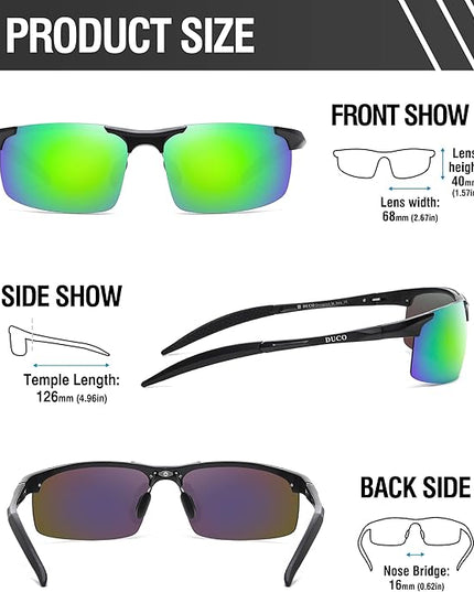 DUCO Mens Sports Polarized Sunglasses UV Protection Sunglasses for Men 8177s