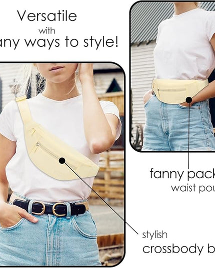 MAXTOP Large Crossbody Fanny Pack with 4-Zipper Pockets,Gifts for Enjoy Sports Festival Workout Traveling Running Casual Hands-Free Wallets Waist Pack Phone Bag Carrying All Phones