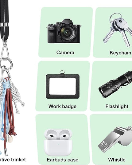 SHANSHUI Phone Lanyard, 2 Pack Wrist Straps 1 Pack Crossbody Nylon Cell Phone Lanyard and 2Pack Tether Pads Compatible with iPhone & All Smartphones in Full Cover Cases