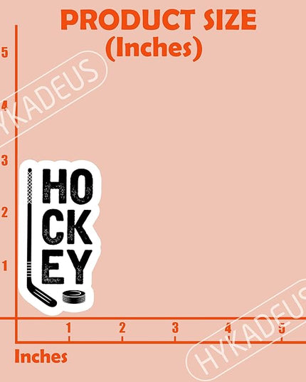 (3PCS) Hockey Stickers – Cool Hockey Gift for Dad, Coaches, Fans, Boys & Girls – Waterproof Vinyl Decals for Laptop, Water Bottle, Scrapbook, Tumbler, Phone – 3" x 1.6"