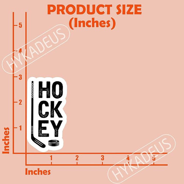 (3PCS) Hockey Stickers – Cool Hockey Gift for Dad, Coaches, Fans, Boys & Girls – Waterproof Vinyl Decals for Laptop, Water Bottle, Scrapbook, Tumbler, Phone – 3" x 1.6"