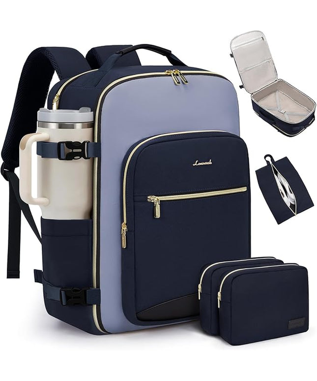 LOVEVOOK 40L Travel Backpack for Women & Men, Airline Approved Carry On Luggage with 3 Packing Cubes, TSA Overnight Bags, Waterproof Personal Item Bag, Weekender Essentials Backpacks fits 17" Laptop