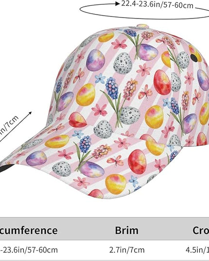 Easter Baseball Cap,Rabbit Eggs Baseball Hat,Fashion Snapback Hats Outdoor Trucker Hat for Women Men
