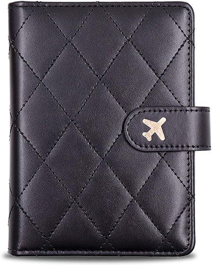 Melsbrinna Rfid Passport Holder for Travel women/Men, Cute Passport Wallet Rfid Blocking Card Slots, Rfid Passport Cover/CaseTravel Wallet, Passport Book Holder (1, LG BLACK)