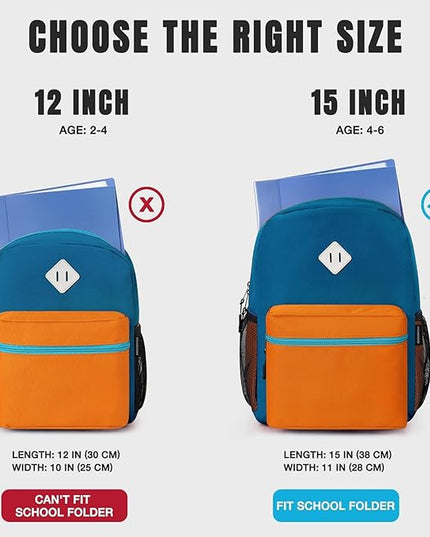 STEAMEDBUN Toddler Backpack Boy 2-4, Kids Backpack Boys, Preschool Daycare Travel Small- 12inch