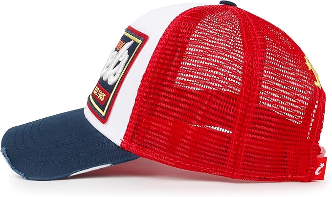 ililily Premium Howels Embroidery Vintage Baseball Cap Distressed Trucker Hat