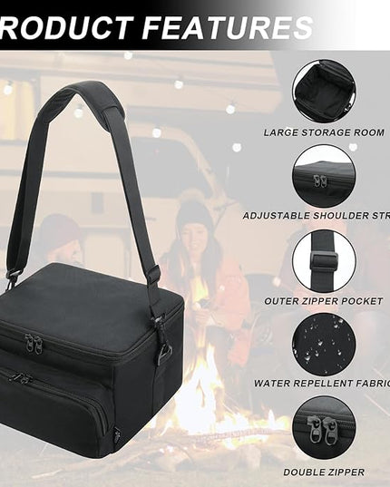 Cosmos Portable Power Station Carrying Case Bag Compatible with Eco-flow River 2/3-256Wh Generator Protective Shoulder Storage Bag Cover with Pocket for Outdoor Travel Camping Charging Accessories