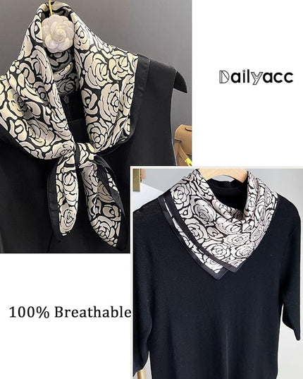 Dailyacc Hair Bandanas Scarf For Women Lightweight Fashion Neck Silk Satin Head Scarves For Sleeping Handbags Scarf