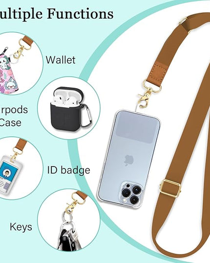 Phone Lanyard Crossbody Strap, Cell Phone Lanyards for Around the Neck Wristlet Shoulder, Wrist Strap for Keys Adjustable Accessories Travel Essentials