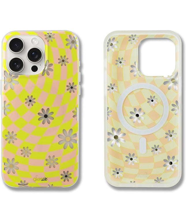 Sonix Protective Phone Case for iPhone 15 Pro Max | Compatible with Magsafe | 10ft Drop Tested | Checkmate Daisy