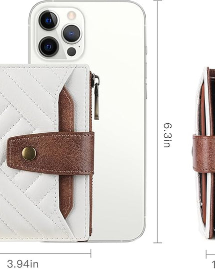 FALAN MULE Small Wallet for Women Leather Bifold Compact RFID Blocking with ID Window