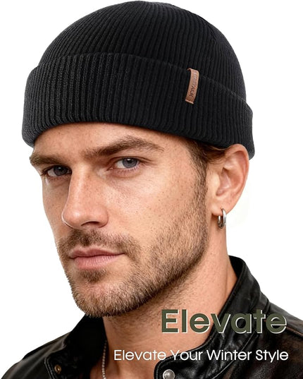 FURTALK Fisherman Beanie for Men Women 2 Styles Cuffless or Cuffed Knitted Unisex Winter Hat Outdoor All-Day Warmth