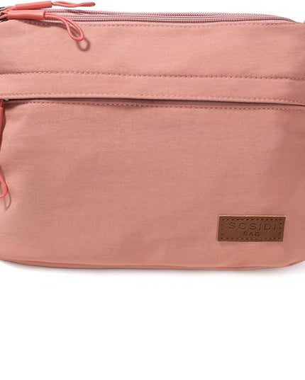 Crossbody Sling Bag Canvas Purse Small Shoulder Handbag 5 Pocket Casual Travel Messenger Hobo Bag Phone Satchel Backpack