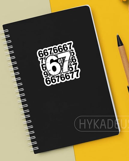 (3Pcs) Six Seven 67 Meme Stickers Funny Gen Alpha Slang 6 7 Numbers Vinyl Decals Waterproof for Water Bottle, Tumbler, Phone Case, Laptop, Scrapbooking, 3" x 3"