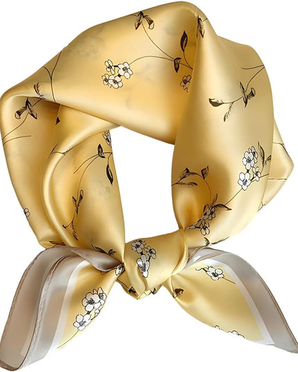 100% Mulberry Silk Scarf for Women Hair Lightweight Square Neckerchief Wrap For Head Scarves 21"