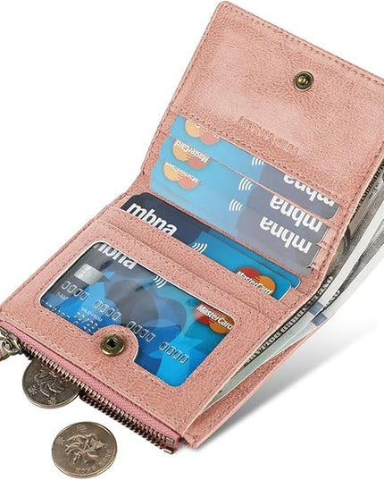 Lavemi Ultra Thin Small Compact Leather Womens Girls Wallets RFID Blocking Credit Card Holder for Women