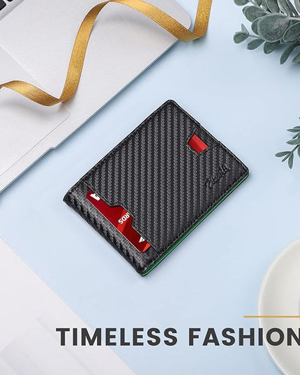 Zitahli Mens-Wallet-Slim-Leather-RFID Blocking Wallet for Men Minimalist Bifold Credit Card Holder with Gift Box
