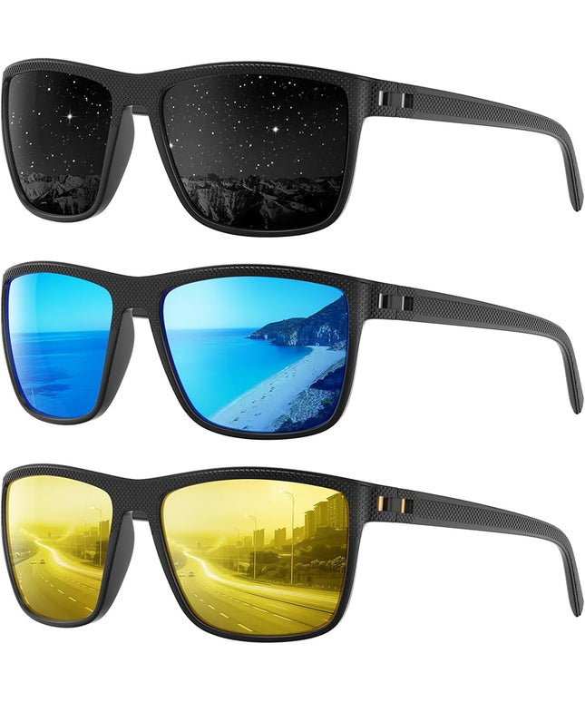 Polarized Sunglasses Men Women, Mens Sunglasses Lightweight UV Sun Glasses for Fishing Driving Golf