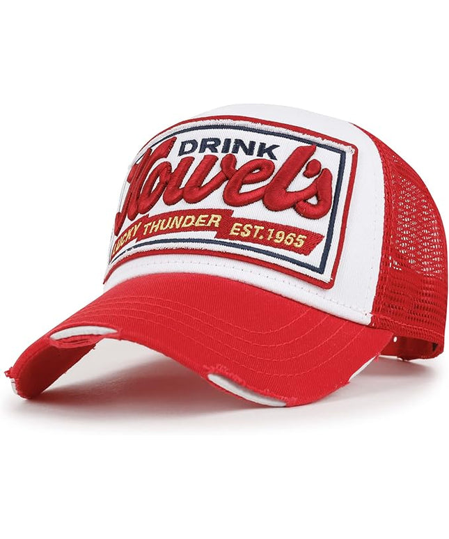 ililily Premium Howels Embroidery Vintage Baseball Cap Distressed Trucker Hat