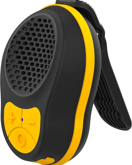 Wearable Bluetooth Speaker Clip On, Small Portable Speaker, Waterproof Bluetooth Mini Speaker with Microphone for Workout Running Up to 24H Playtime(Black+Orange)