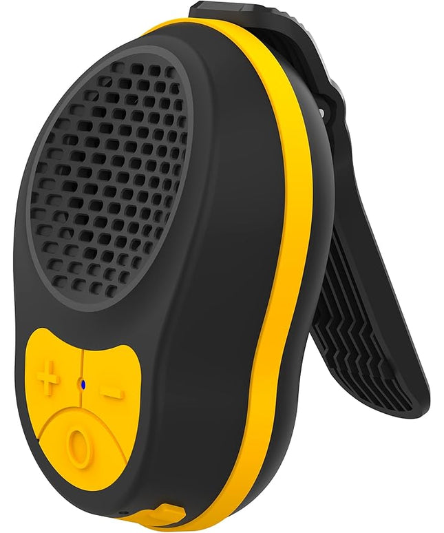 Wearable Bluetooth Speaker Clip On, Small Portable Speaker, Waterproof Bluetooth Mini Speaker with Microphone for Workout Running Up to 24H Playtime(Black+Orange)