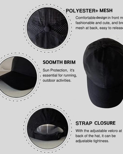 VOASTEK Running Hats for Men Baseball Cap Outdoor Essentials Runner Hat Jogging Cap Tennis Golf Workout Hats