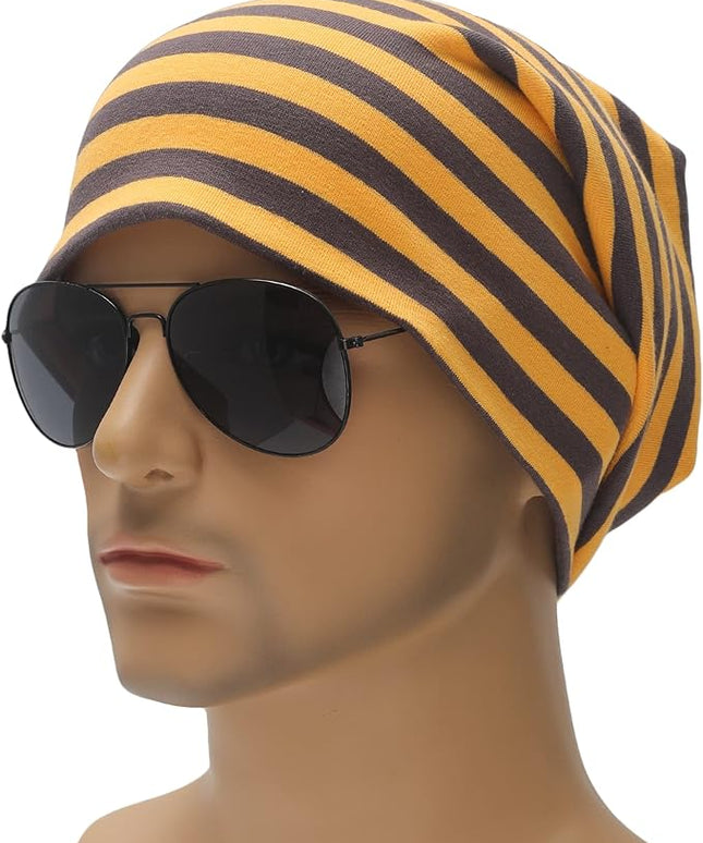 ZLYC Cotton Thin Slouchy Beanie Hat for Men Women Fashion Soft Stretch Knit Skull Cap