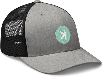 KASPA Crypto Logo Trucker Cap, Heather/ Black, Talla Única