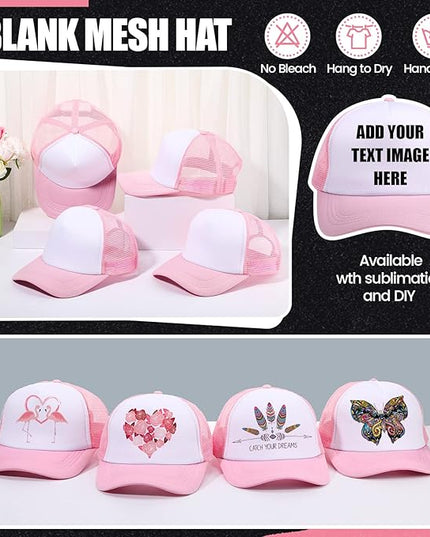 10 Pcs Sublimation Blank Trucker Hats Bulk Mesh Baseball Cap Polyester Mesh Trucker Hat for Men and Women