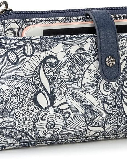 Sakroots Artist Circle Smartphone Crossbody in Coated Canvas, Detachable Wristlet Strap
