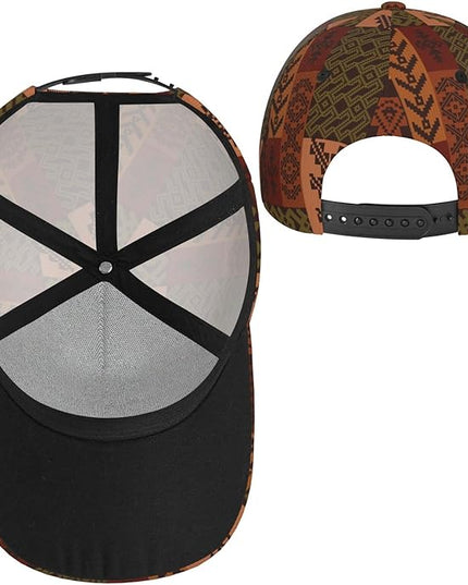 African Ethnic Tribal Style Baseball Cap for Men Women, Fashion Adjustable African Hat Casual Trucker Hats Sun Caps