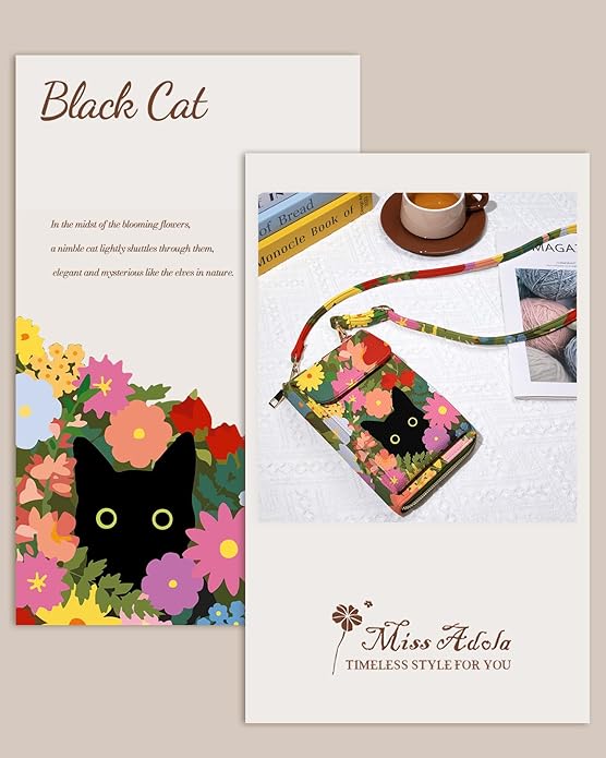 Cute Small Crossbody Purse Cell Phone Bags for Women - Leather Cellphone Wallet Purse with Shoulder Strap