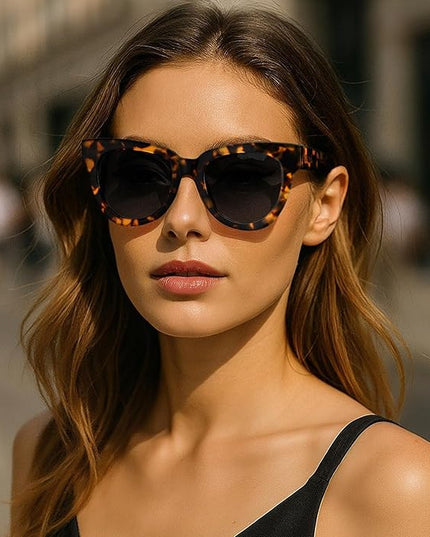 Dollger Retro Cat Eye Sunglasses Women Men Vintage Square Tortoise Shell Fashion Cateye Sunglasses