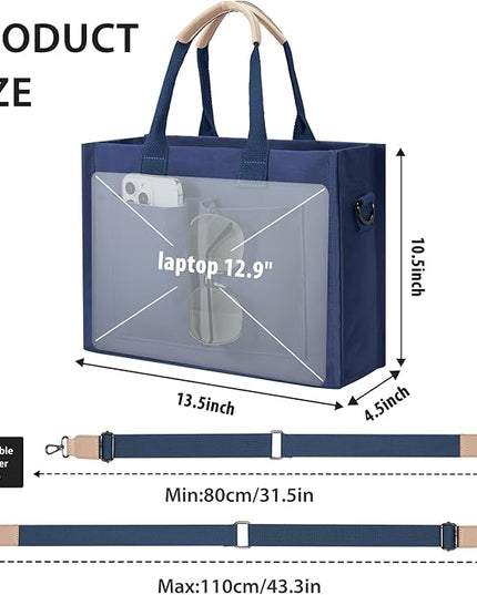 Canvas Tote Bag for Women Crossbody Work Purse with Pockets Top Handle Handbag Satchel Bags for Travel Nurse Teacher
