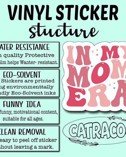 (3Pcs) in My Mom Era Sticker, Sticker Gifts Mom Decorate Books, Laptops, Water Bottles Kindles Stickers, Phones Tumbler Waterproof Vinyl 3" Inch