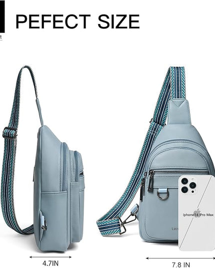 7L Sling Bag for Women Men Vegan Leather Crossbody Bags Fanny Pack Purse Backpack Over Shoulder Bag Travel Anti Theft