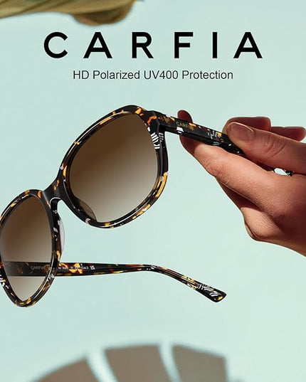 CARFIA Acetate Oversized Square Polarized Sunglasses for Women UV Protection Retro Trendy Big Shades