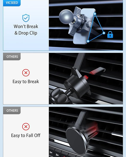 VICSEED for MagSafe Car Mount [Upgraded Strongest Magnet Power] Magnetic Phone Holder for Car Vent 360 Adjustable Magnetic Car Phone Holder Mount for iPhone 16 Pro Max 15 14 13 12 Plus Mini