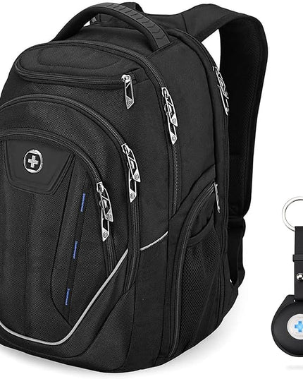 Swissdigital Design TSA Business Laptop Backpack For Men with Apple Find My,Travel Backpack With USB Charging Port,RFID Pockets Presents For Men Fits 15.6 Inch Computer | J16BT9508F-1