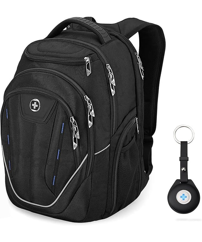 Swissdigital Design TSA Business Laptop Backpack For Men with Apple Find My,Travel Backpack With USB Charging Port,RFID Pockets Presents For Men Fits 15.6 Inch Computer | J16BT9508F-1