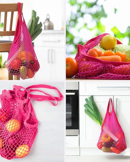 2pcs Fashion Storage Mesh Bag Reusable Fruit Mesh Bag Shopping Mesh Bag Pure Cotton Portable Mesh Bag Shopping Bag