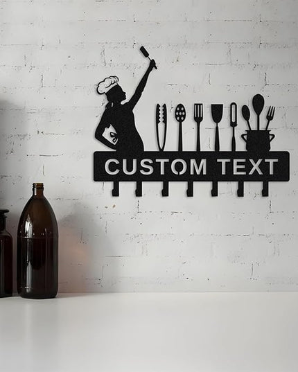Nygu6Bja Custom Key Holder for Wall with Name,Personalized Metal House Key Hanger,Wall Mounted Key Hooks,Home Decor,Mother's Day Gifts Style 3
