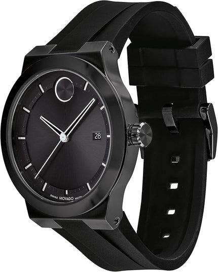 Movado Bold Fusion Men's Luxury Quartz Watch - Swiss Movement, Silicone Strap, Water Resistance 50 Meters (5ATM) - Classic Timepiece - Gift for Him - 42mm