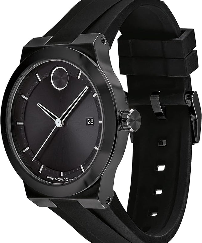 Movado Bold Fusion Men's Luxury Quartz Watch - Swiss Movement, Silicone Strap, Water Resistance 50 Meters (5ATM) - Classic Timepiece - Gift for Him - 42mm